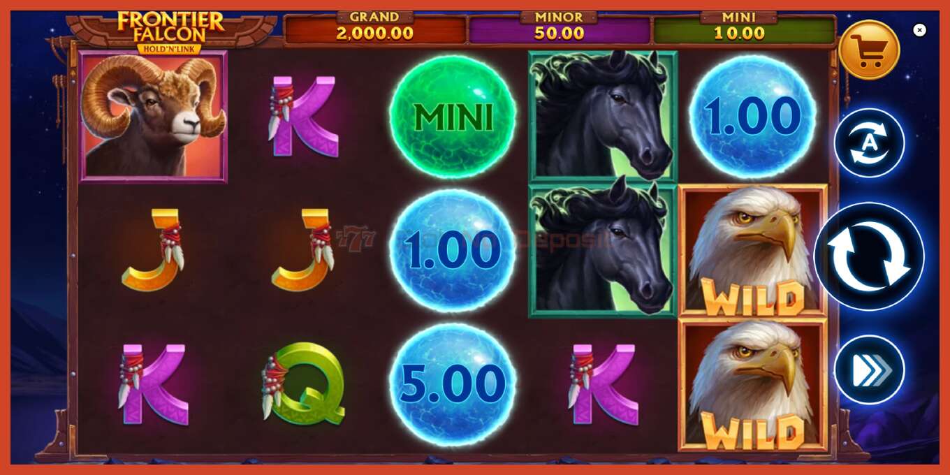 Slot screenshot: Frontier Falcon Hold N Link no deposit, number - 2