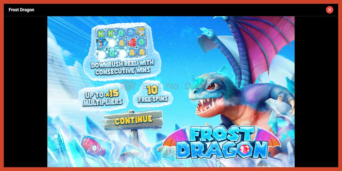 Slot screenshot: Frost Dragon nincs letét, szám - 1