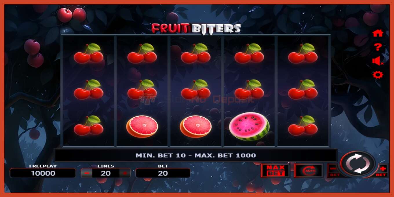 Slot screenshot: Fruit Biters no deposit, number - 1