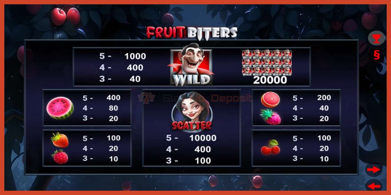 Slot screenshot: Fruit Biters no deposit, number - 4