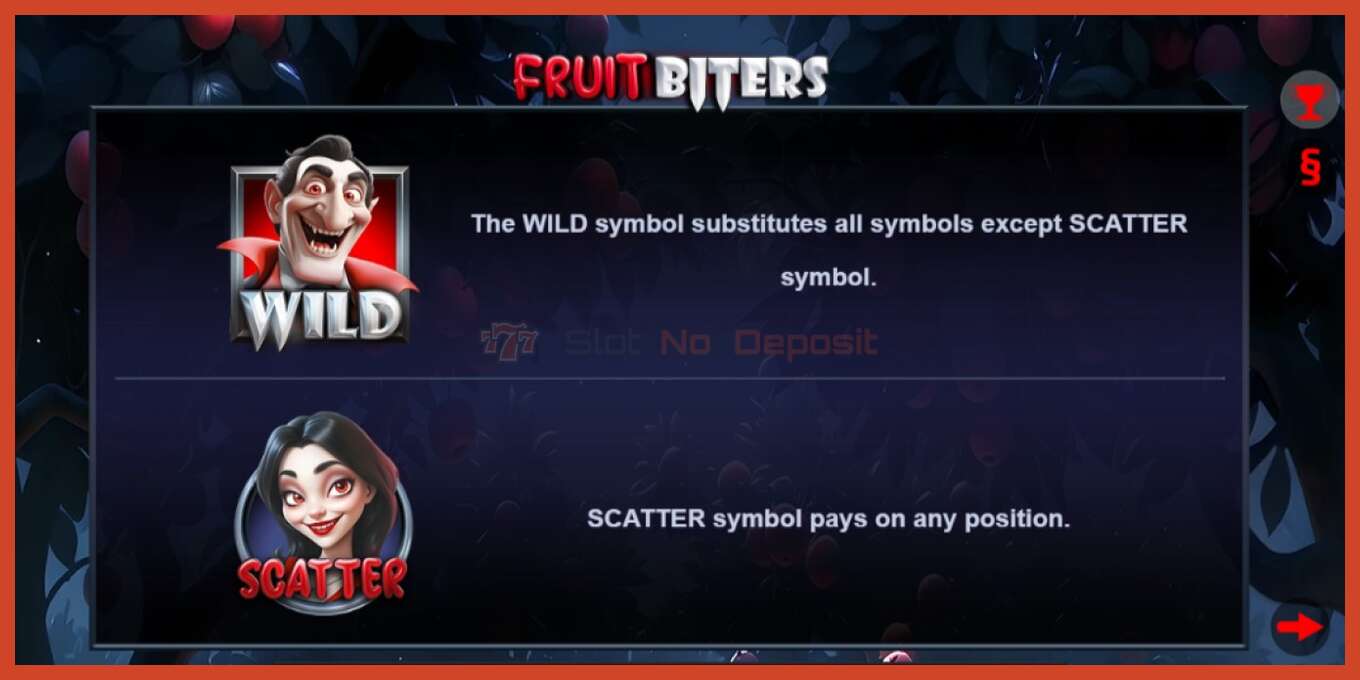 Slot screenshot: Fruit Biters no deposit, number - 5