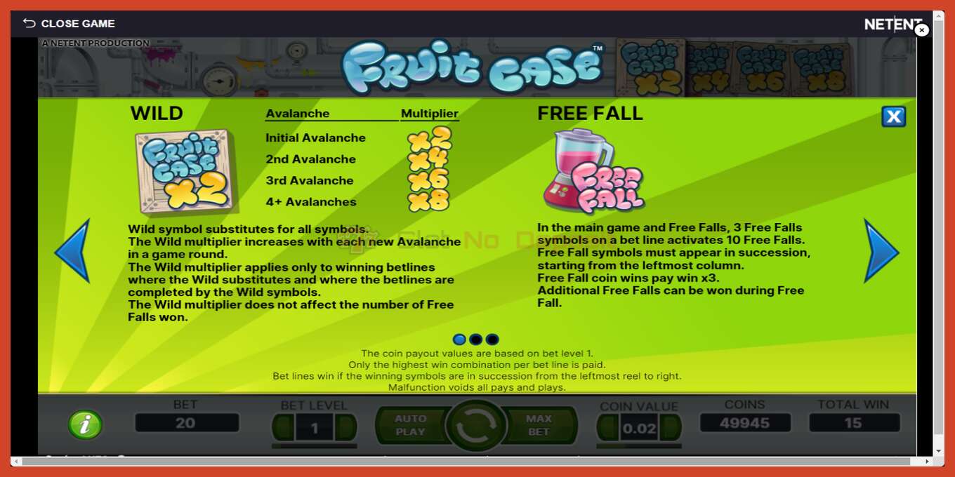 Slot screenshot: Fruit Case no deposit, number - 5