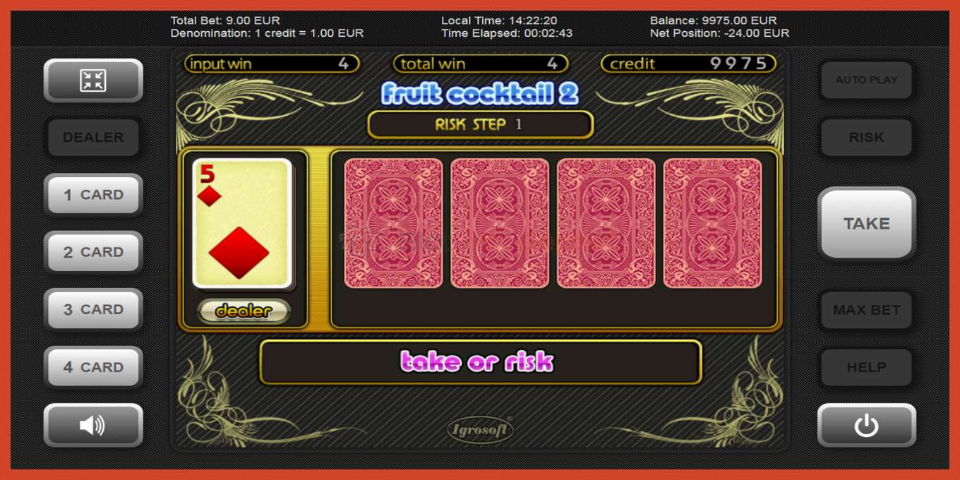 Slot screenshot: Fruit Cocktail 2 no deposit, number - 3