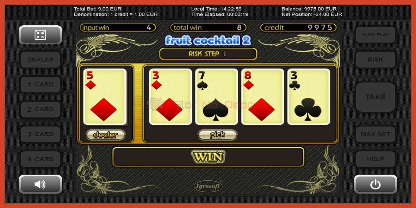 Slot screenshot: Fruit Cocktail 2 no deposit, number - 4