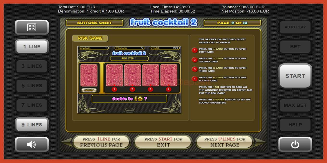 Slot screenshot: Fruit Cocktail 2 no deposit, number - 7