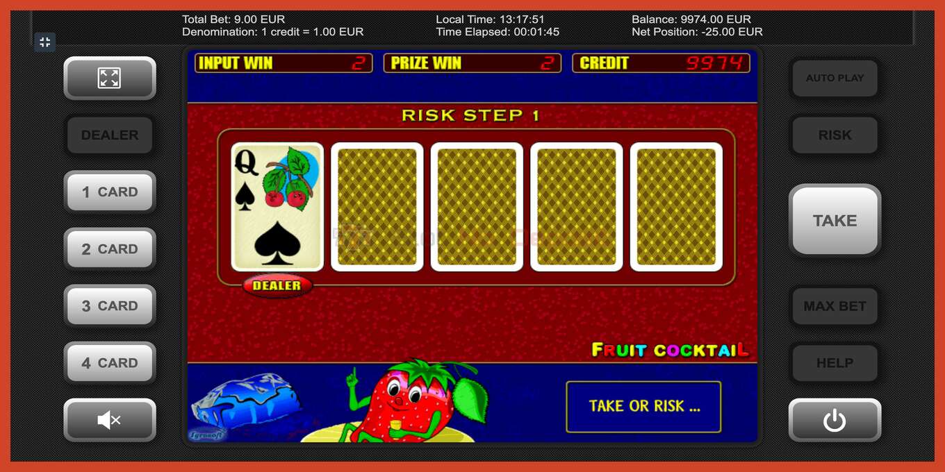 Slot screenshot: Fruit Cocktail no deposit, number - 3