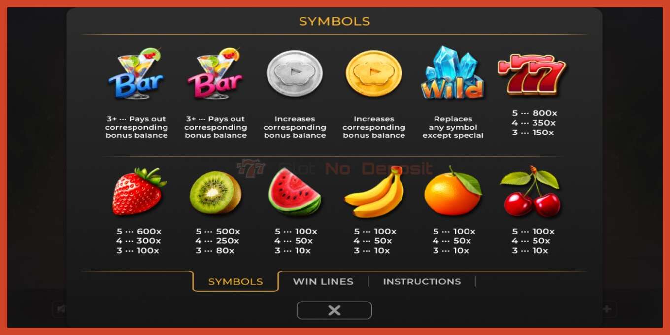 Slot තිර රුවක්: Fruit Cocktail Coin Chase තැන්පතු නැත, අංකය - 3