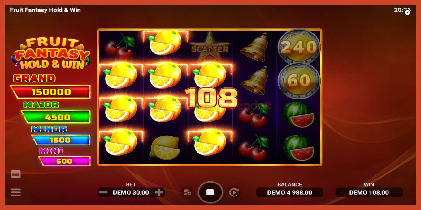 Slot screenshot: Fruit Fantasy Hold & Win no deposit, number - 3