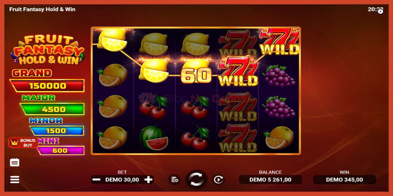 Slot screenshot: Fruit Fantasy Hold & Win no deposit, number - 4