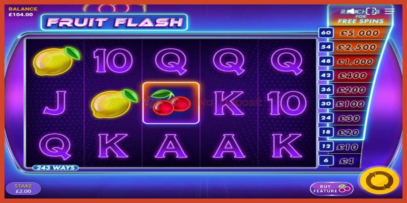 Slot skrinshoti: Fruit Flash depozit yoq, raqam - 2