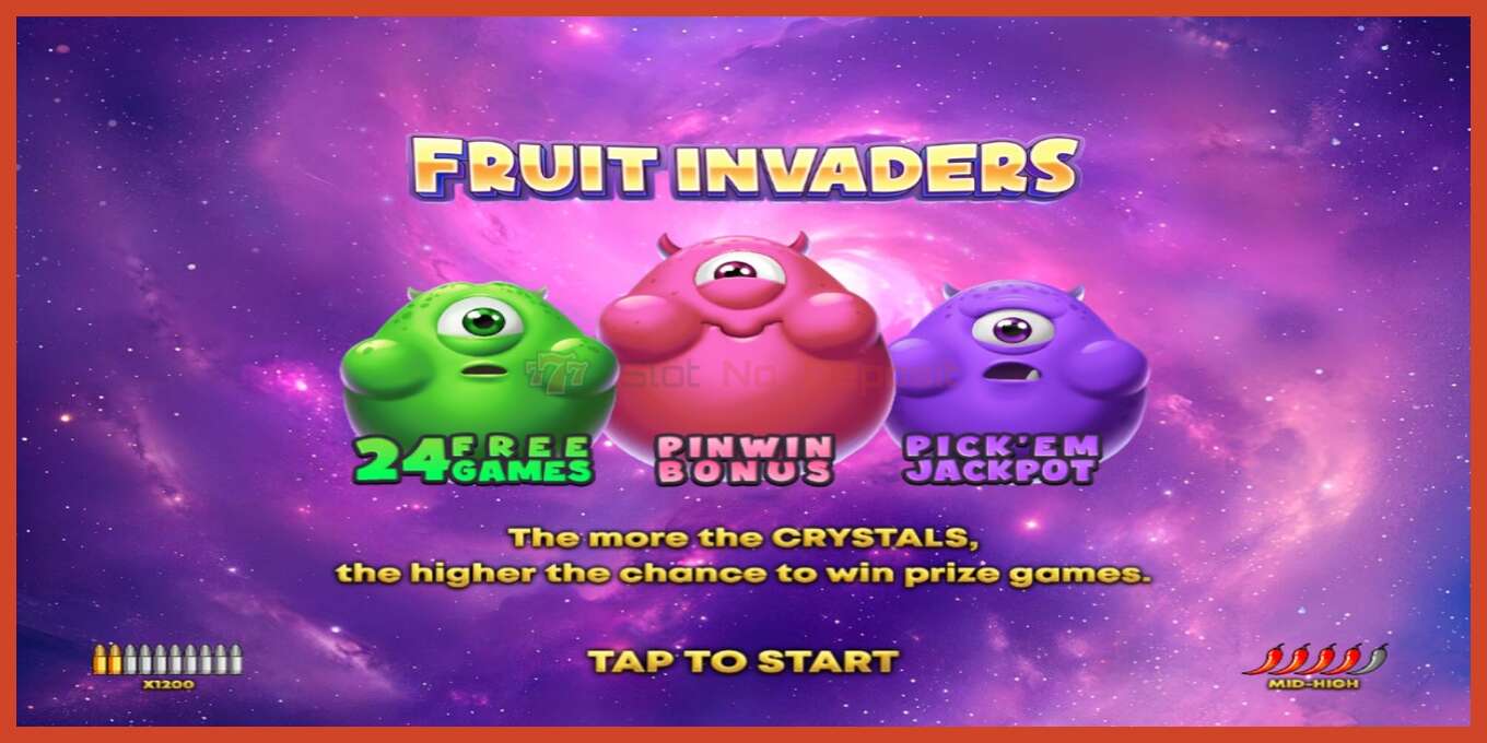 Slot screenshot: Fruit Invaders no deposit, number - 1