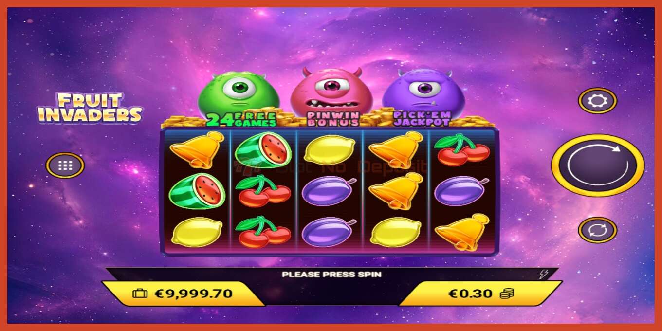 Slot screenshot: Fruit Invaders no deposit, number - 2