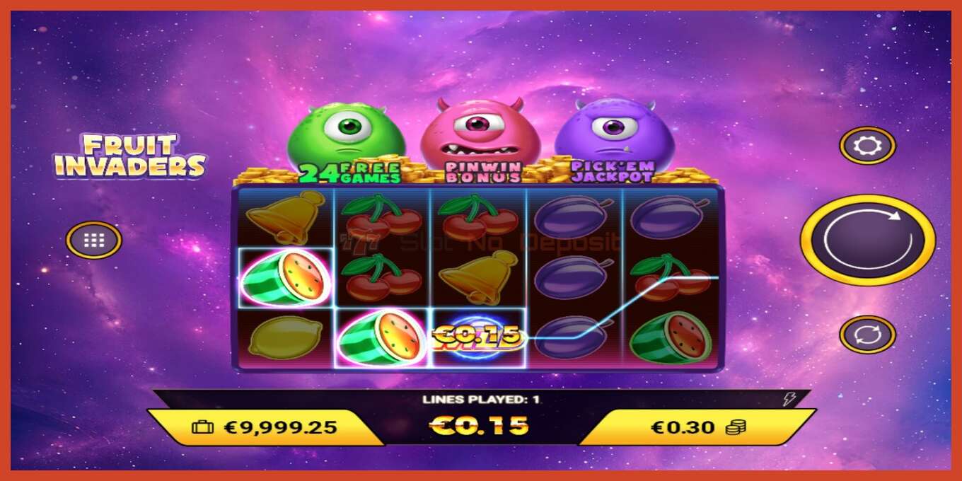 Slot screenshot: Fruit Invaders no deposit, number - 3