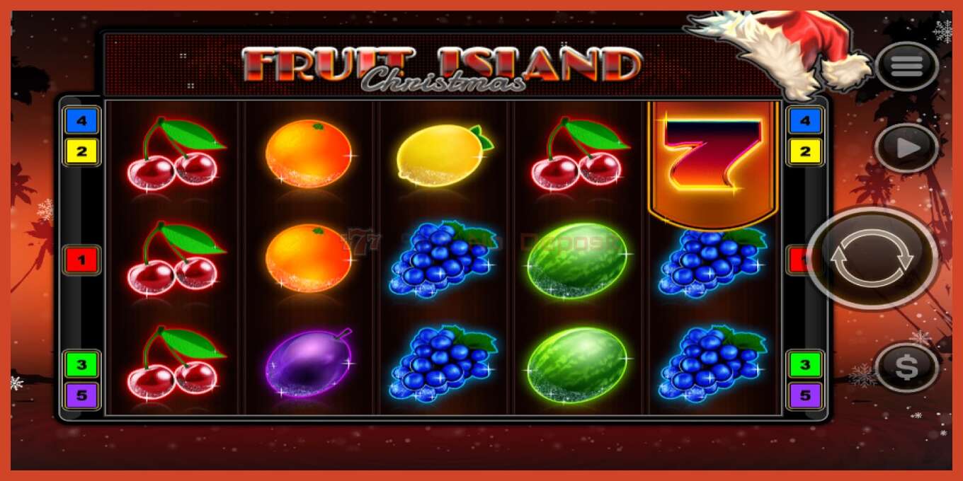 Снимак екрана слота: Fruit Island Christmas без депозита, број - 1