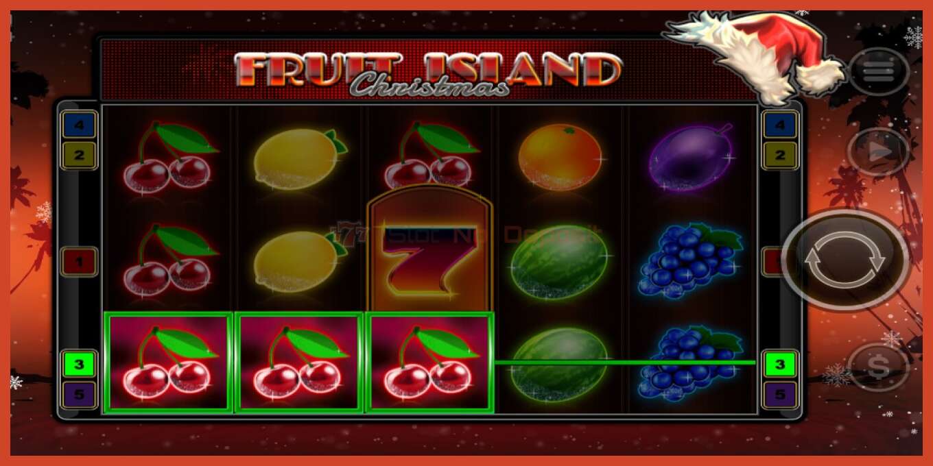 Снимак екрана слота: Fruit Island Christmas без депозита, број - 2