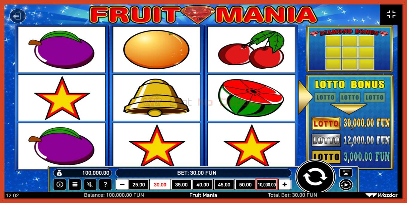 ภาพหน้าจอของสล็อต: Fruit Mania ไม่มีเงินฝาก, ตัวเลข - 1