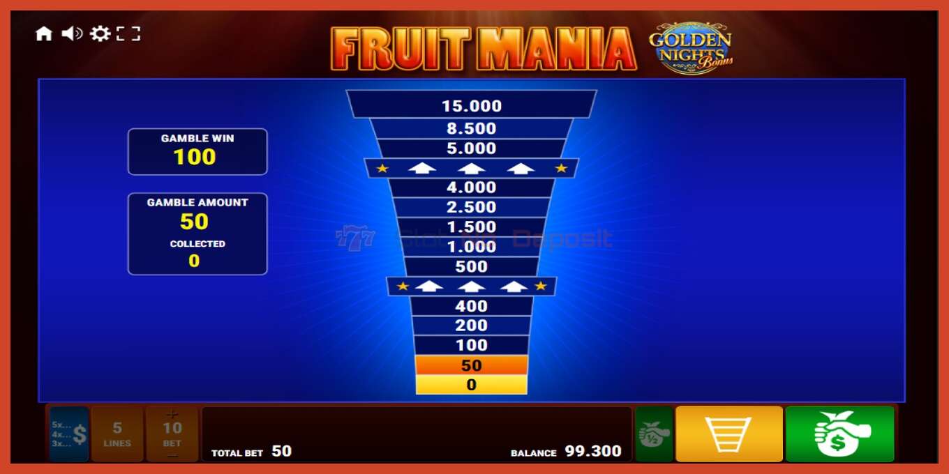 Slot screenshot: Fruit Mania Golden Nights no deposit, number - 3