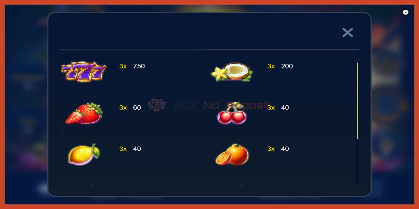 Slot screenshot: Fruit Salsa bez depozita, broj - 5