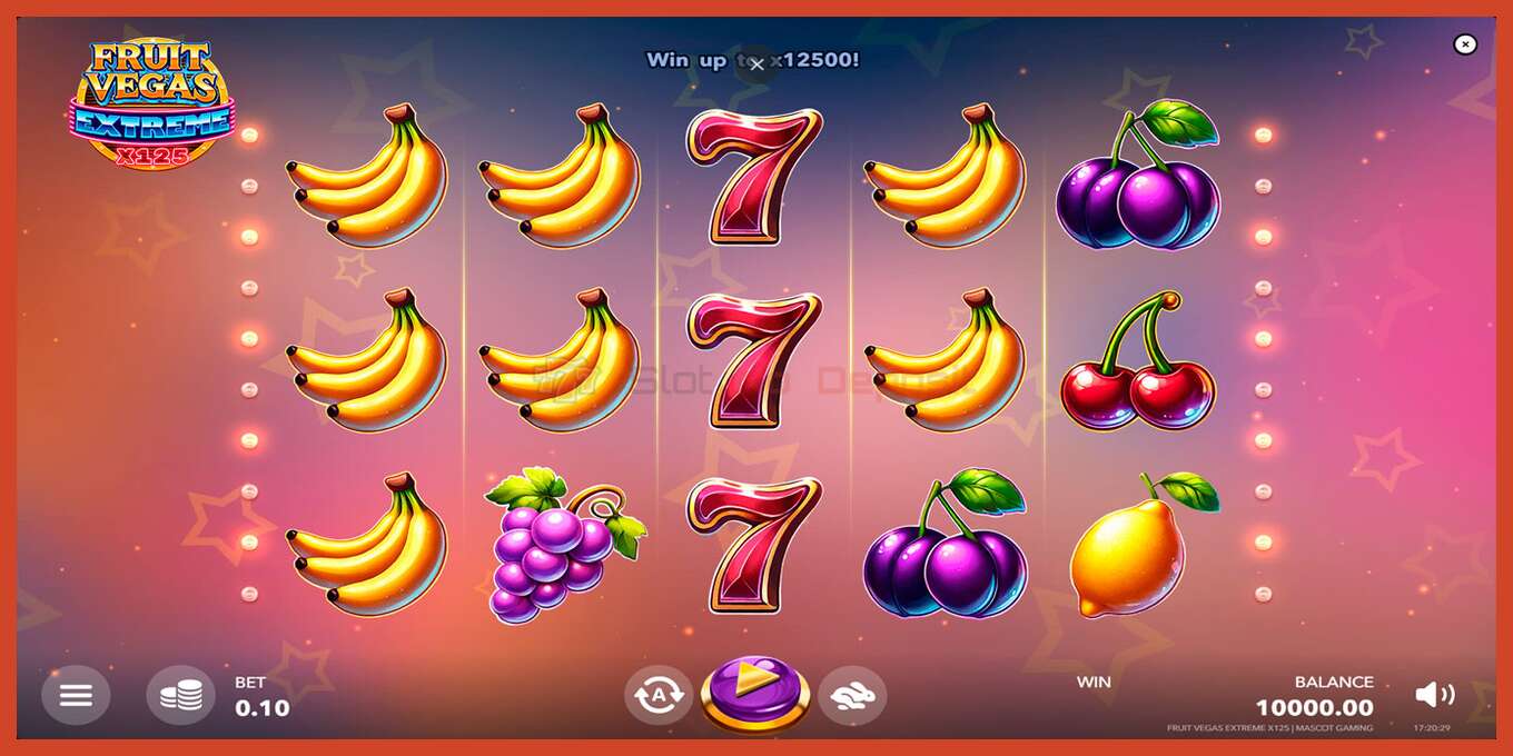 Снимак екрана слота: Fruit Vegas Extreme x125 без депозита, број - 1