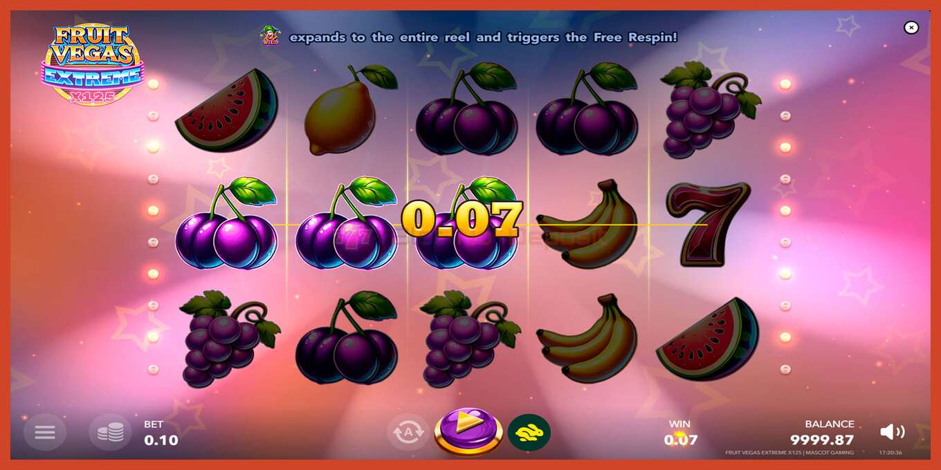 Снимак екрана слота: Fruit Vegas Extreme x125 без депозита, број - 2