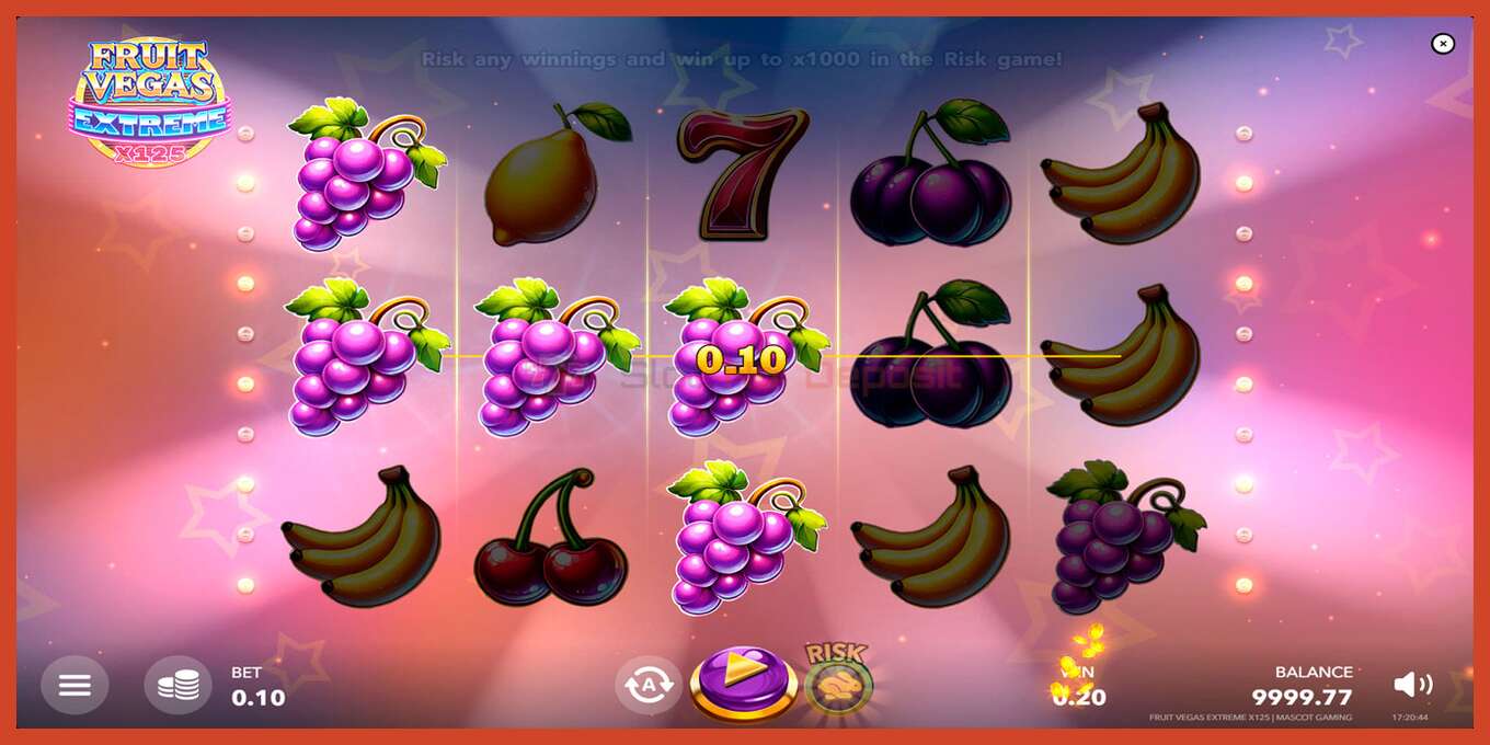 Снимак екрана слота: Fruit Vegas Extreme x125 без депозита, број - 3