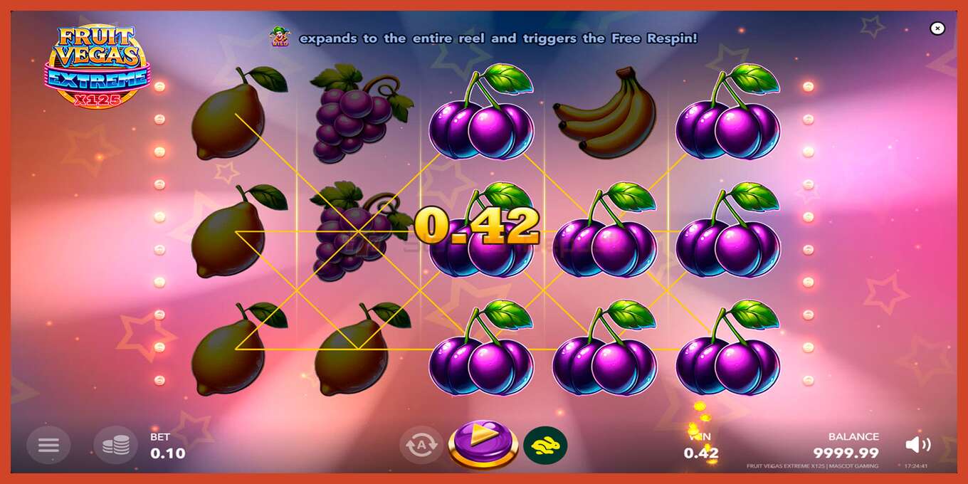 Снимак екрана слота: Fruit Vegas Extreme x125 без депозита, број - 4