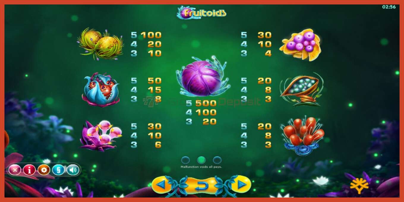 Slot screenshot: Fruitoids no deposit, number - 5