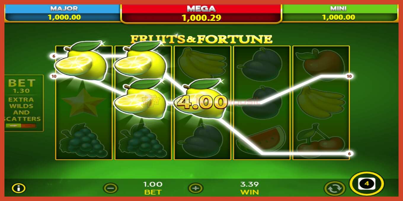 Slot screenshot: Fruits & Fortune bez depozita, broj - 4