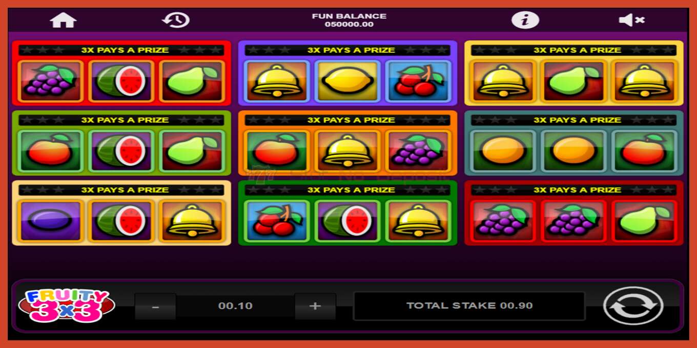 Captură de ecran pentru slot: Fruity 3x3 fara depozit, număr - 1