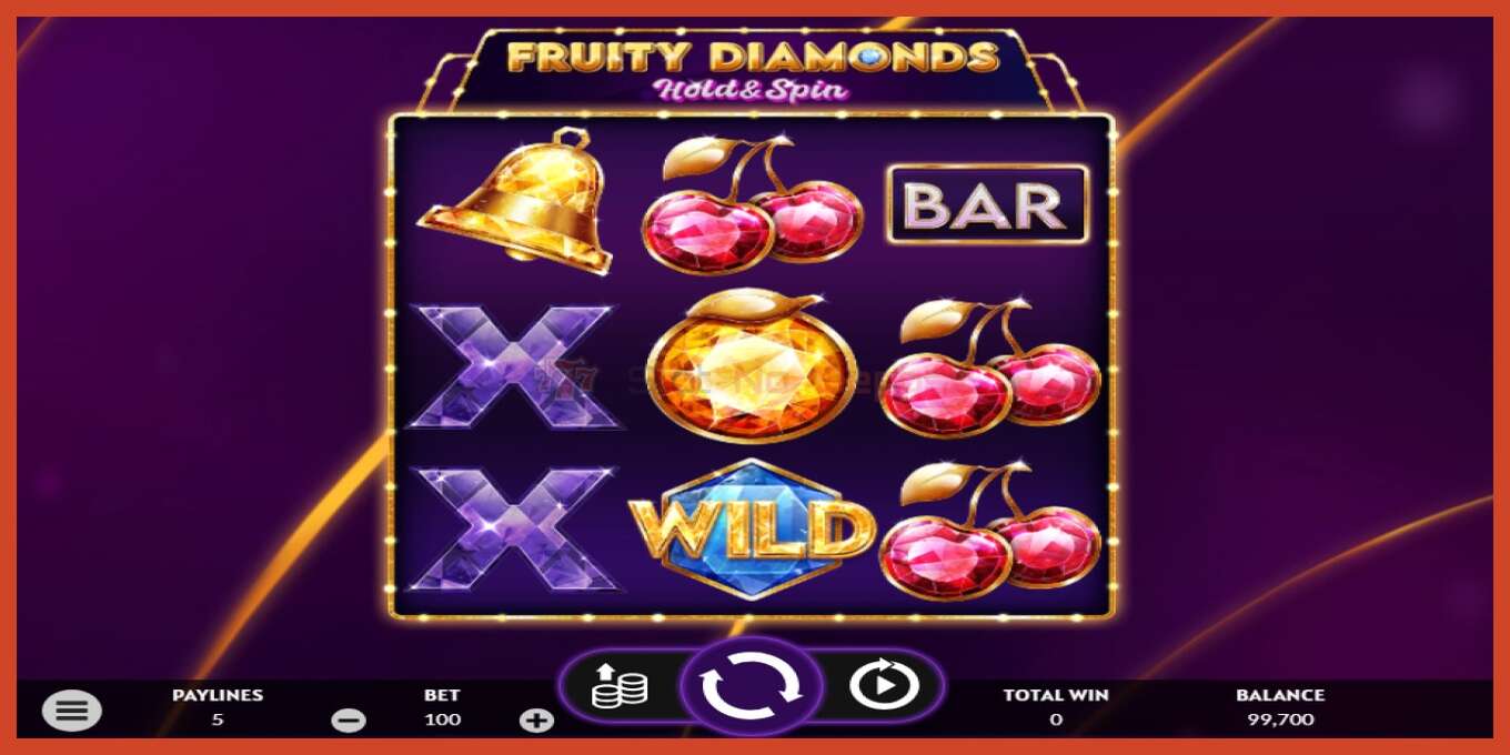 老虎机截图: Fruity Diamonds 没有押金, 数字 - 2