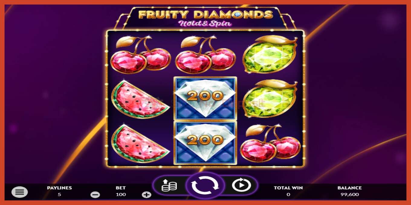 老虎机截图: Fruity Diamonds 没有押金, 数字 - 3