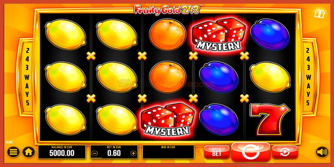 Captura de pantalla do slot: Fruity Gold 243 sen depósito, número - 1