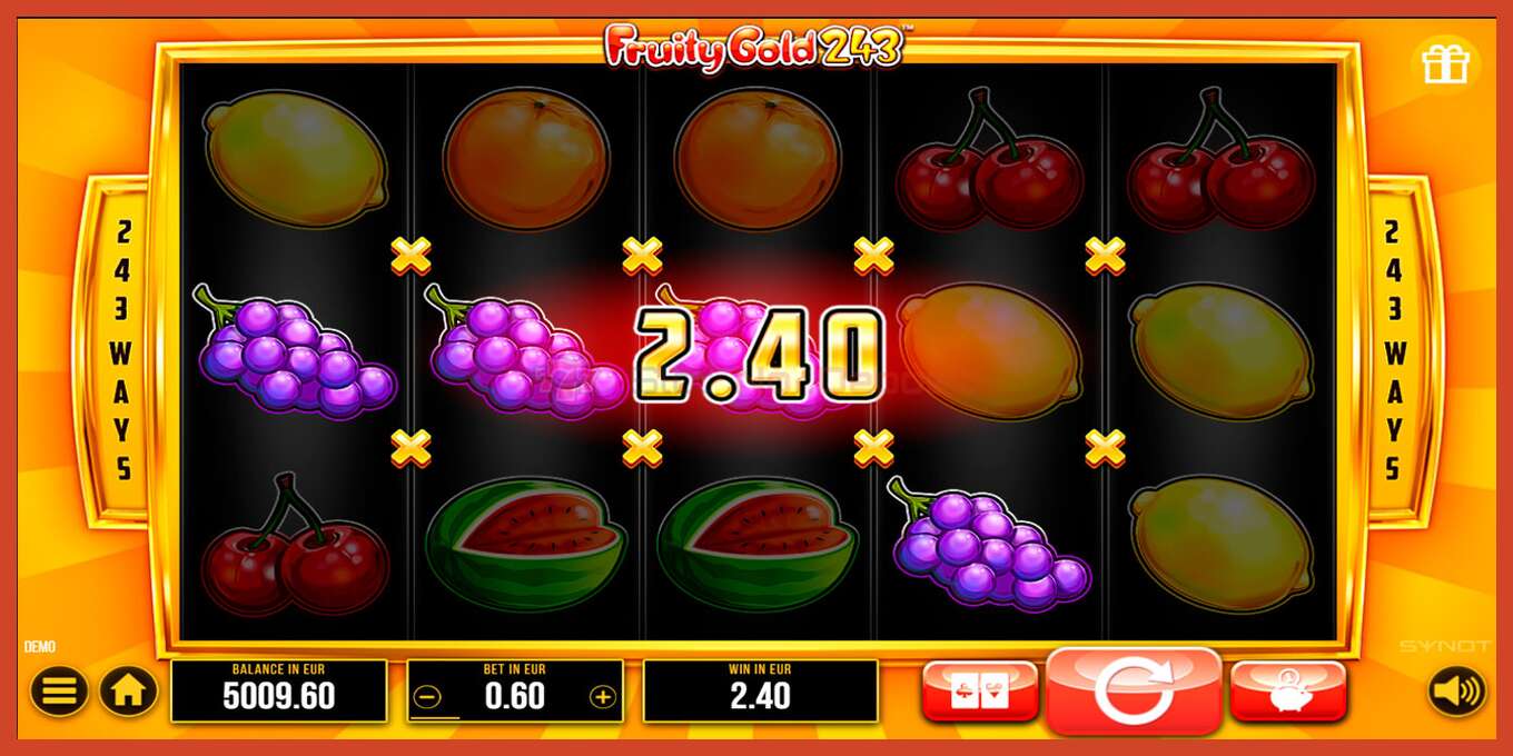 Captura de pantalla do slot: Fruity Gold 243 sen depósito, número - 2