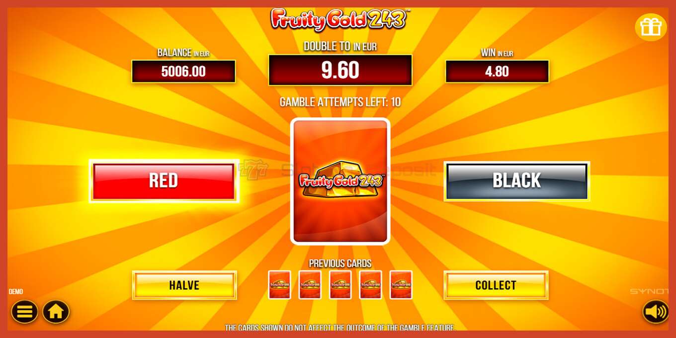 Captura de pantalla do slot: Fruity Gold 243 sen depósito, número - 6