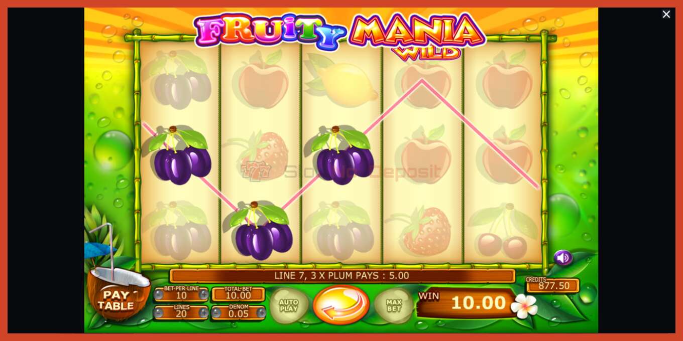 Pamja e ekranit të slotit: Fruity Mania pa depozitë, numri - 4