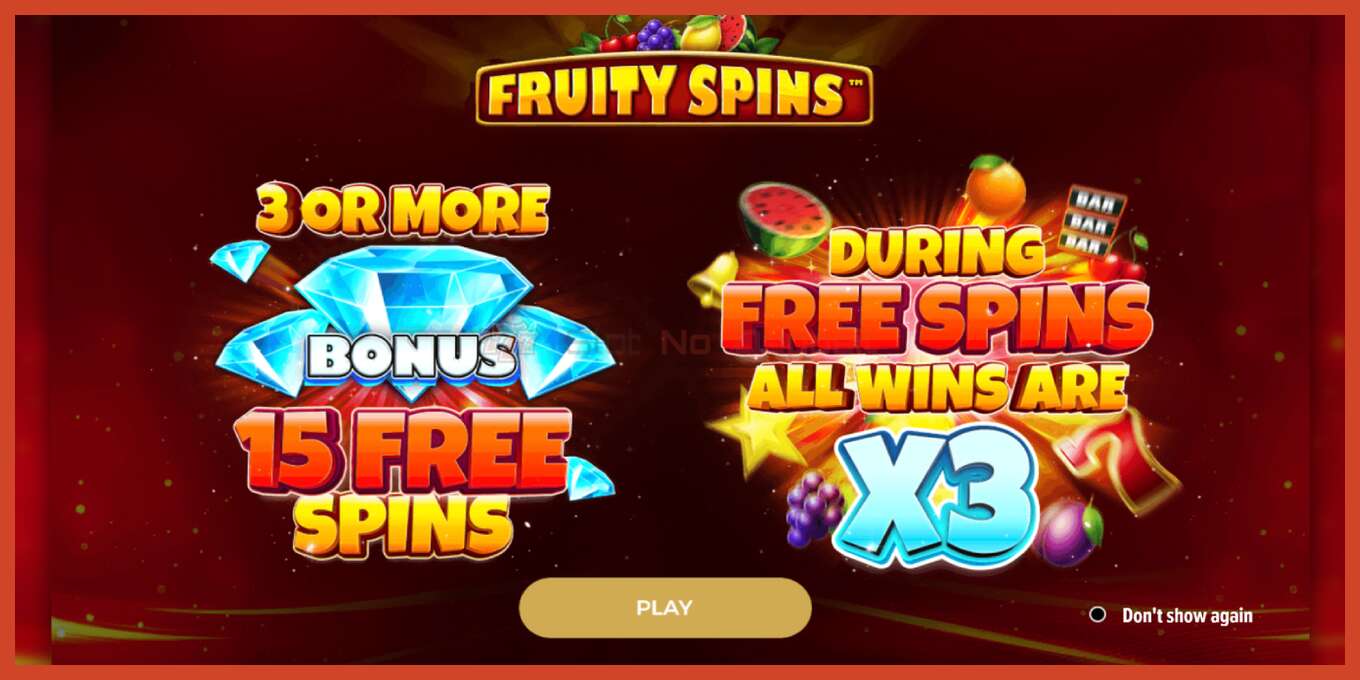 Slot skrinshoti: Fruity Spins depozit yoq, raqam - 1