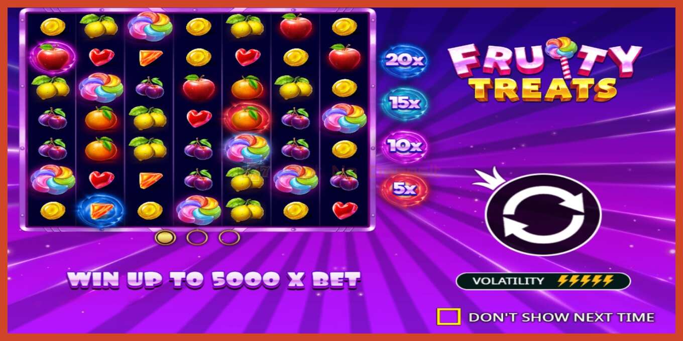 Slot ekran görüntüsü: Fruity Treats depozit yoxdur, nömrə - 1