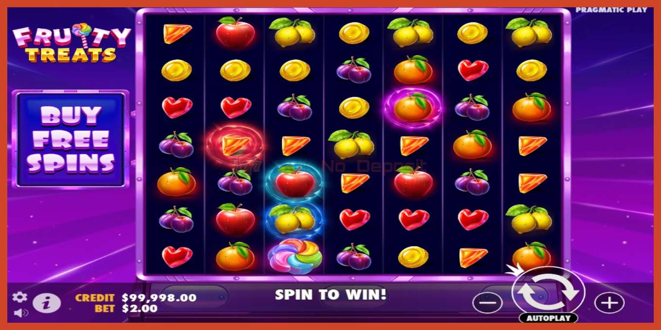 Slot ekran görüntüsü: Fruity Treats depozit yoxdur, nömrə - 2