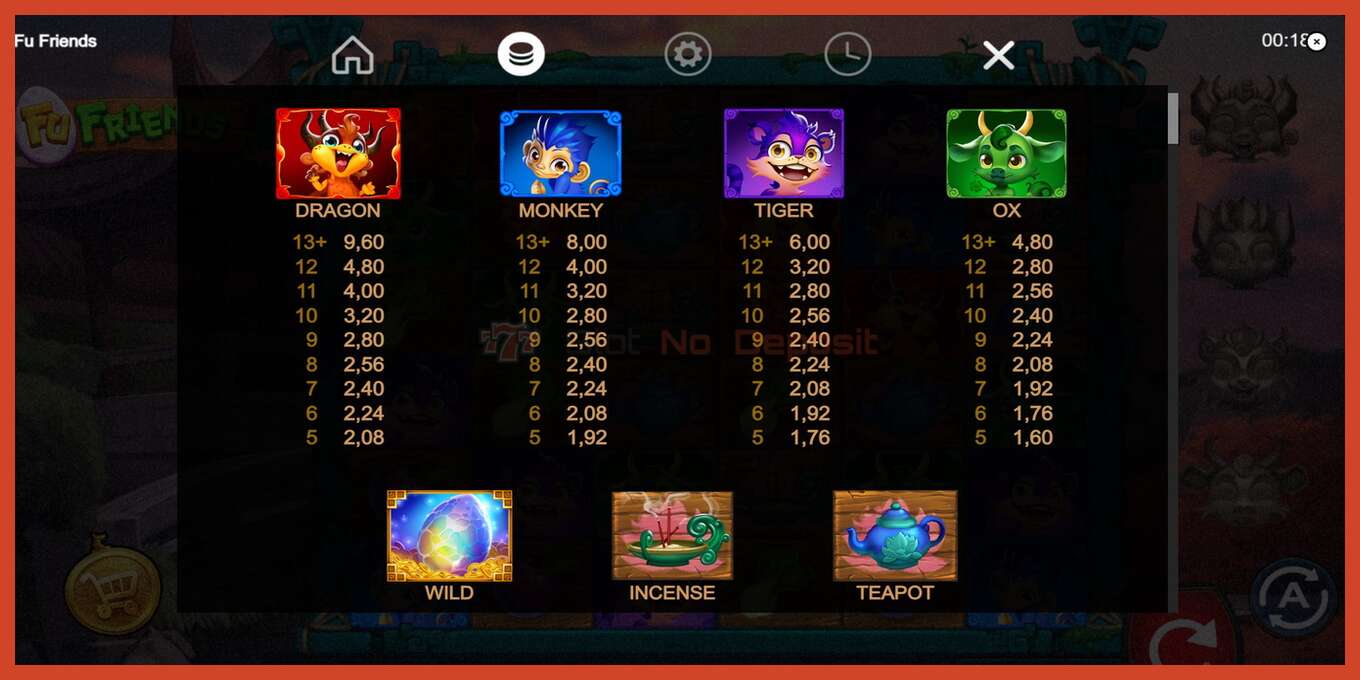 Slot screenshot: Fu Friends no deposit, number - 4