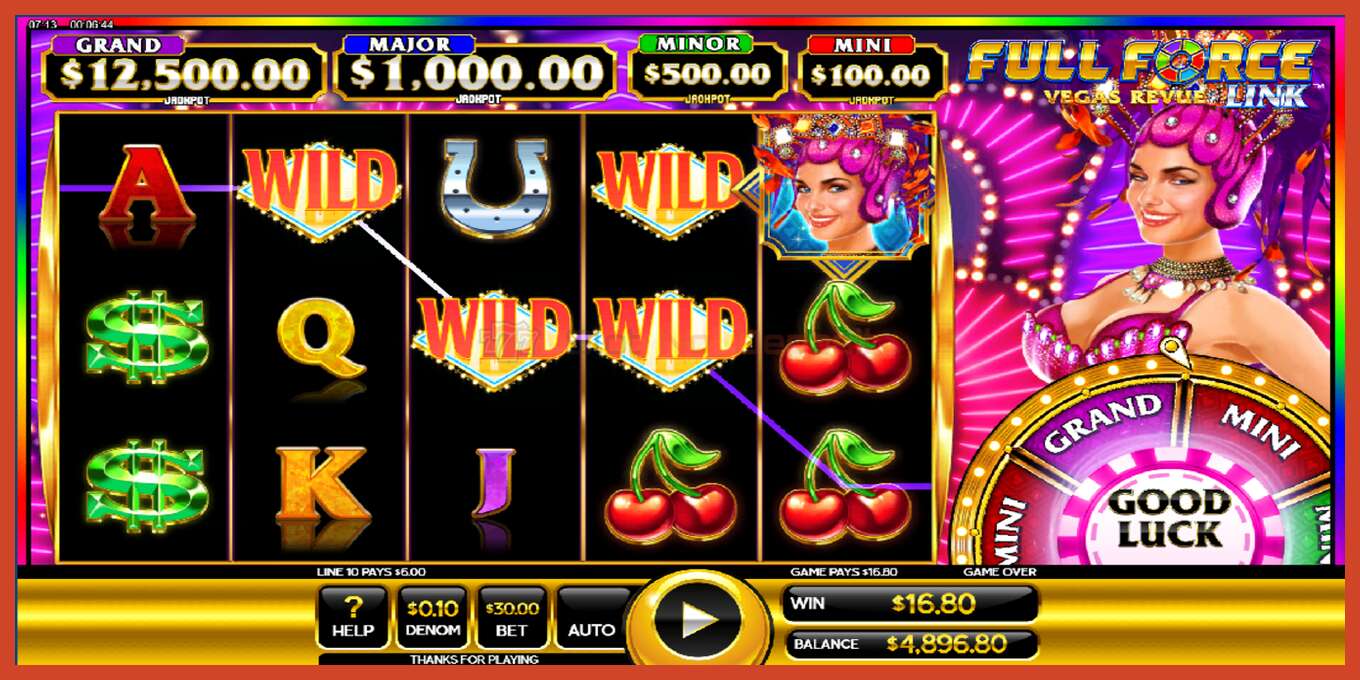 Slot screenshot: Full Force Vegas Revue no deposit, number - 2