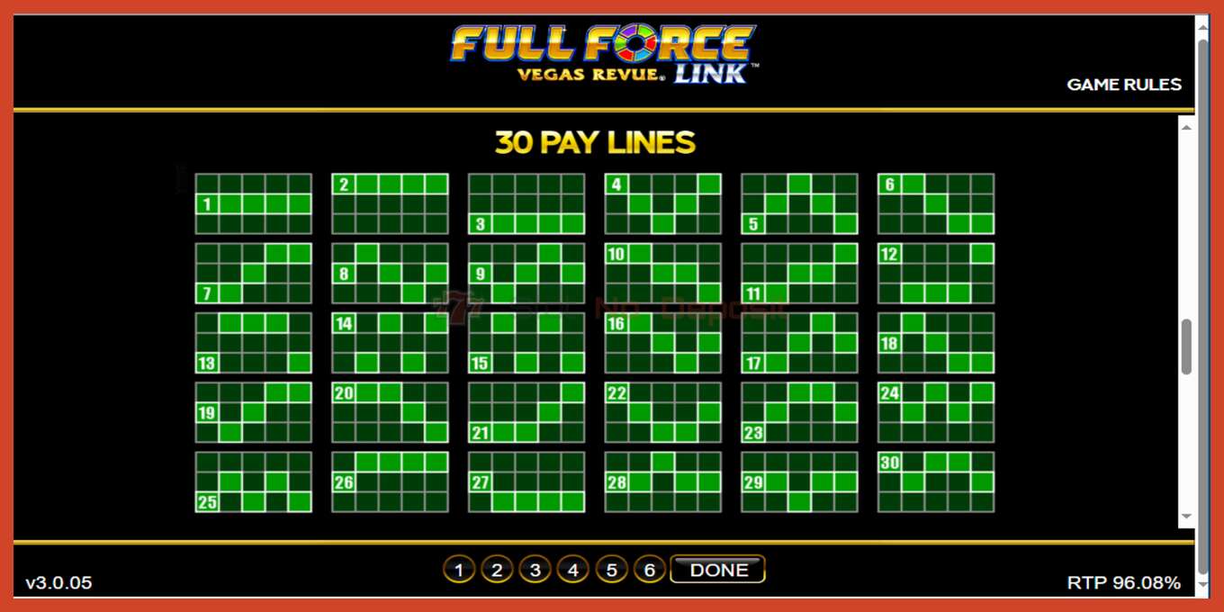 Slot screenshot: Full Force Vegas Revue no deposit, number - 5