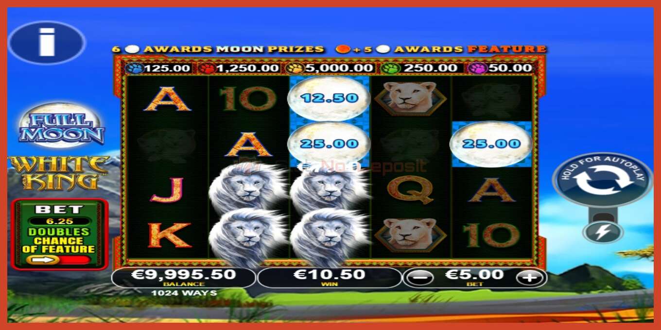 צילום מסך של חריץ: Full Moon: White King PowerPlay Jackpot ללא פיקדון, מִספָּר - 2