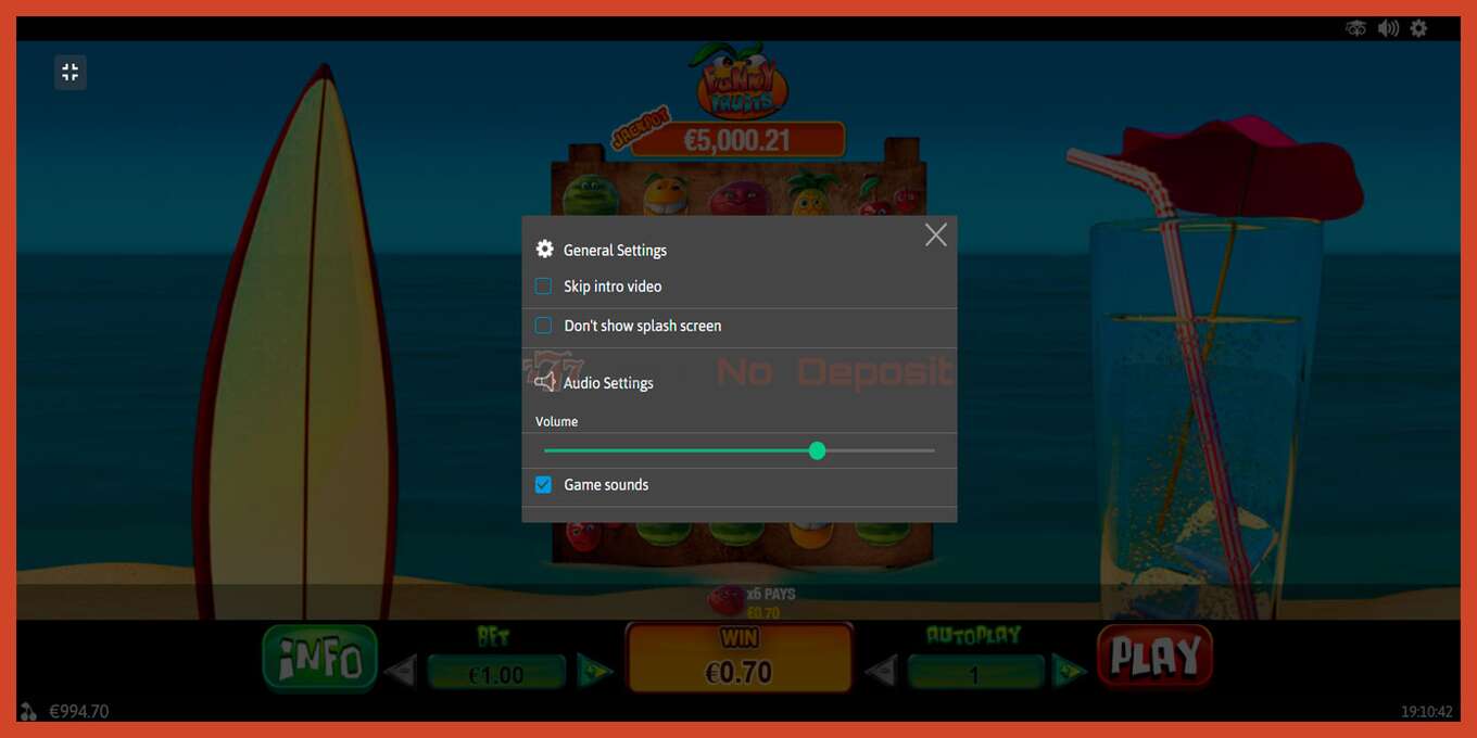 Slot screenshot: Funky Fruits no deposit, number - 7