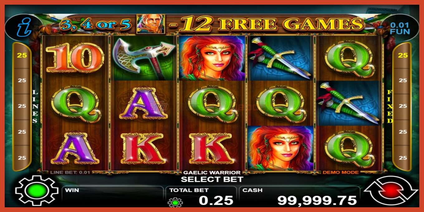 Slot screenshot: Gaelic Warrior no deposit, number - 1