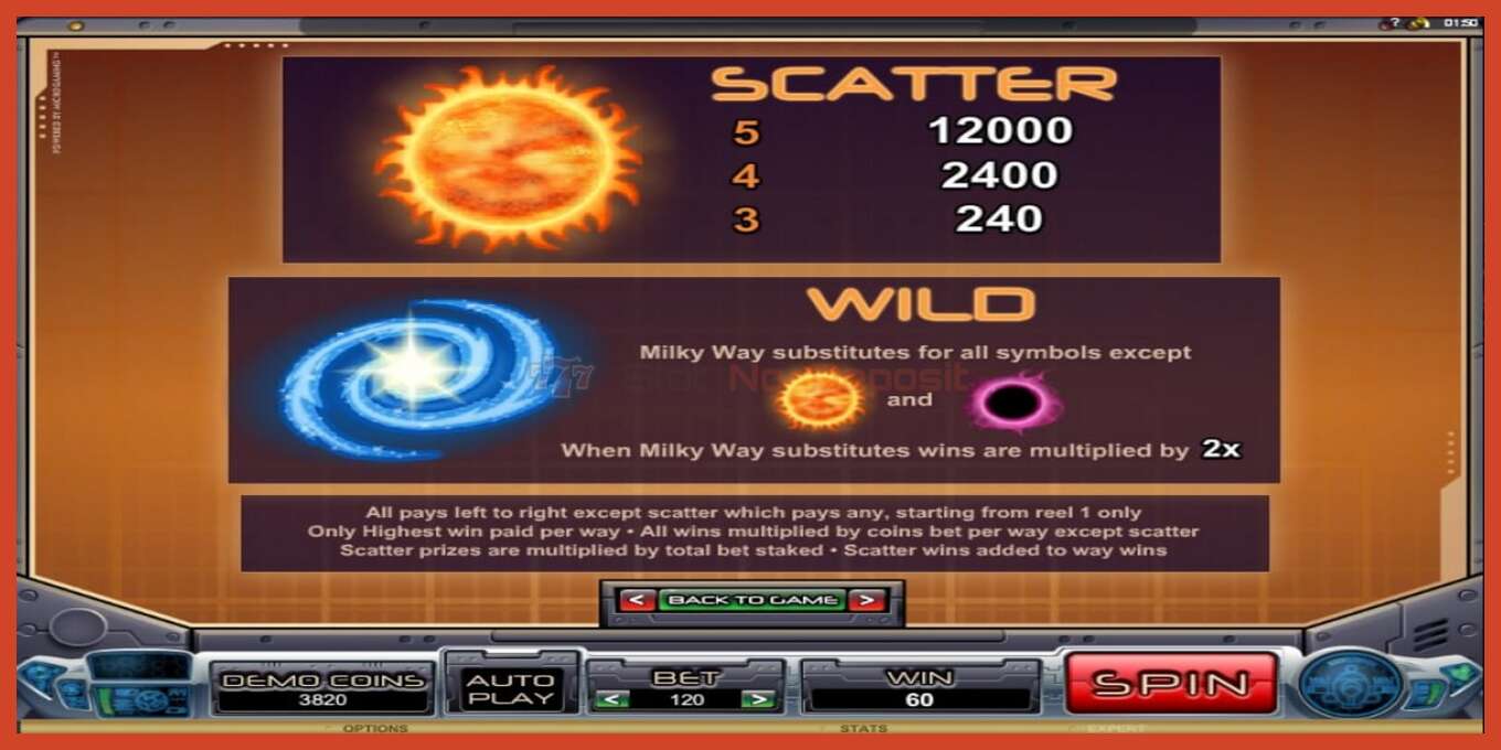 Slot screenshot: Galacticons nincs letét, szám - 6