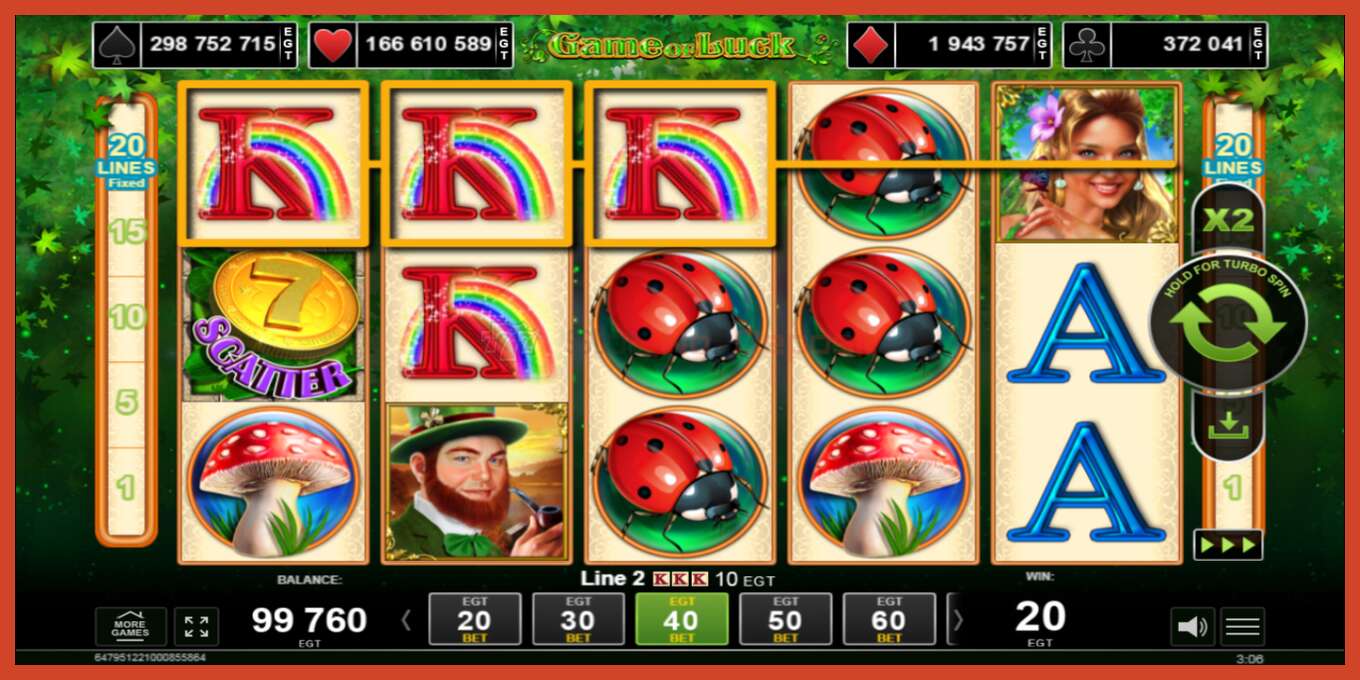 Slot screenshot: Game of luck no deposit, number - 2