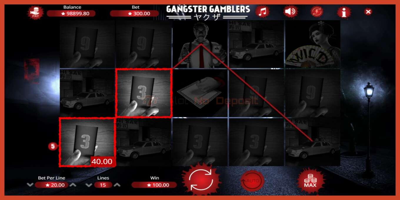 Slot screenshot: Gangster Gamblers no deposit, number - 3