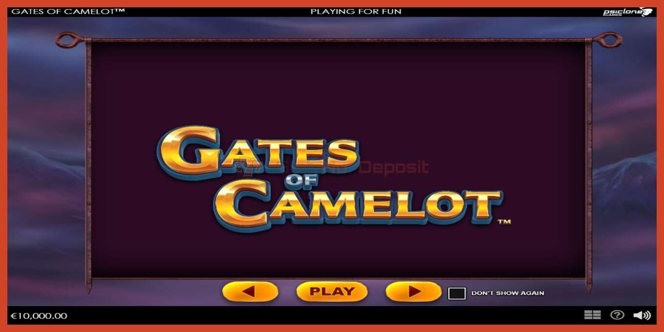 Tangkapan skrin slot: Gates of Camelot tiada deposit, nombor - 1