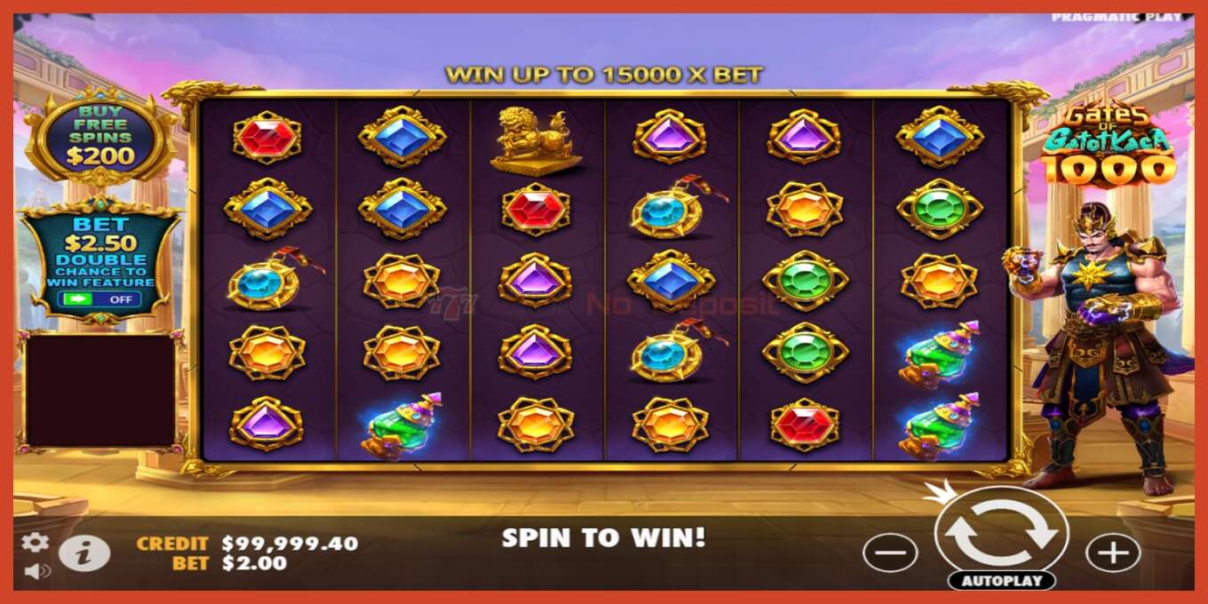 Tangkapan skrin slot: Gates of Gatot Kaca 1000 tiada deposit, nombor - 1