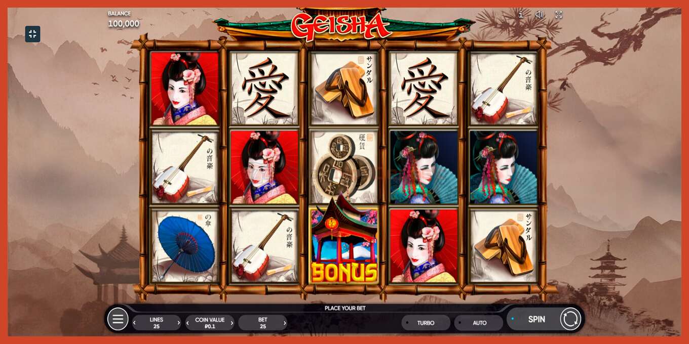 Slot screenshot: Geisha no deposit, number - 1